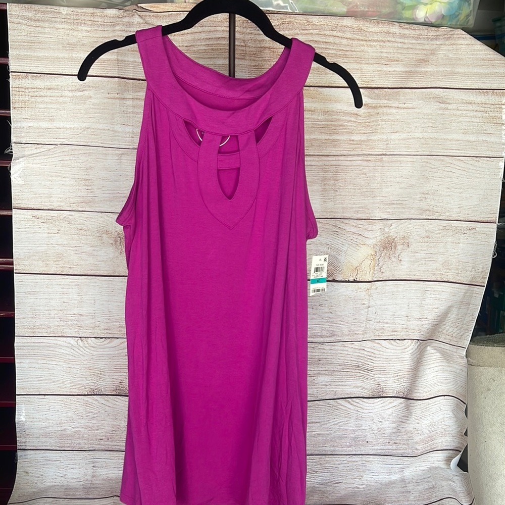 Bright pink NWT sz 0X women's INC Brand tee tunic